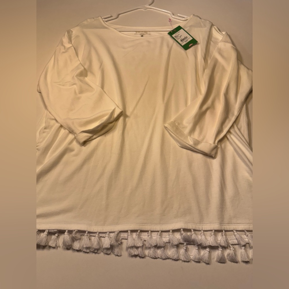 Lilly Pulitzer white tunic with Fringe